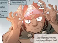 4 Cut Hero, wearing panties on head