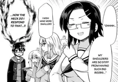 Aizawa-san Zoushoku manga, my shoulders are so stiff from having such big boobs..