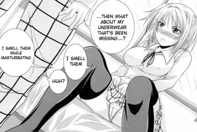 Sitting sister showing upskirt panties in stockings talking about masturbating to her brother