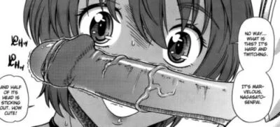 Girl staring at big long uncut cock