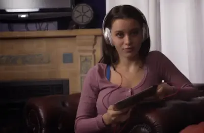 hot sister watching porn on the tablet